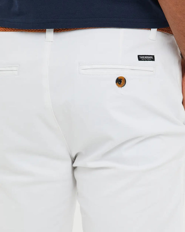 Threadbare ’Conta’ Cotton Turn-Up Chino Shorts White