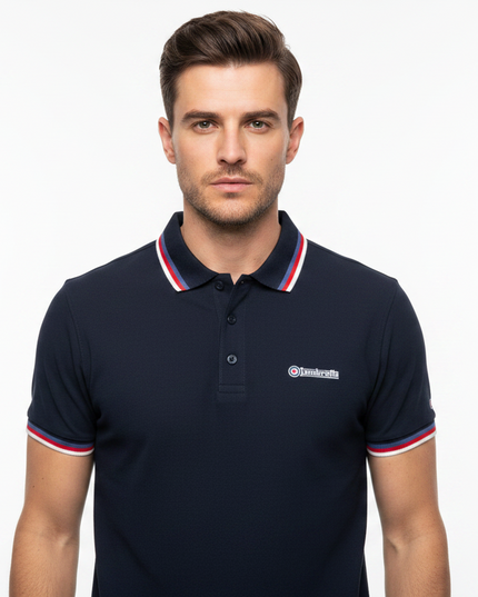 Lambretta Triple Tipped Polo in Dark Navy ( Blue/Red/Jet Stream)