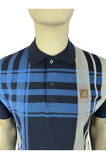 Load image into Gallery viewer, Trojan Oversize Check Panel Polo TR/8821 Navy - Raw Menswear
