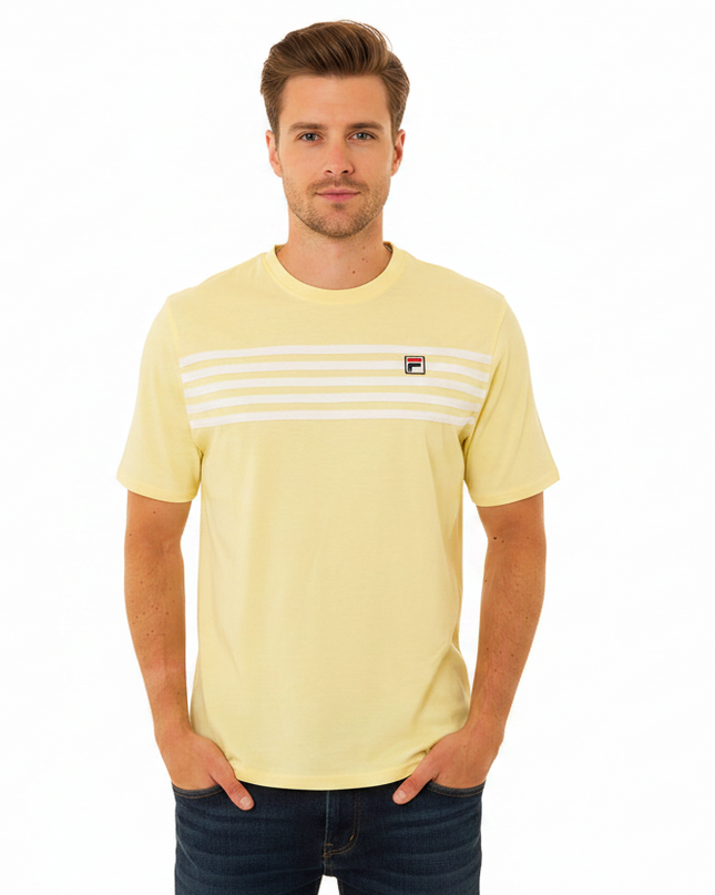 FILA Hanford Striped Tee Double Cream/White