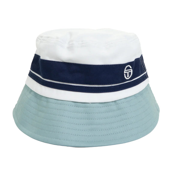 Sergio Tacchini Newsford Bucket Hat White/Maritime Blue/Lead