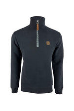 Load image into Gallery viewer, TROJAN Houndstooth Trim 1/4 Zip Sweater TR/8805 Navy - Raw Menswear
