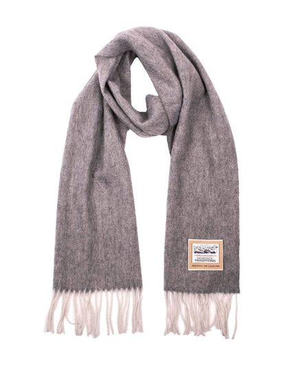 Heritage Traditions Pure Wool Herringbone Scarf Grey