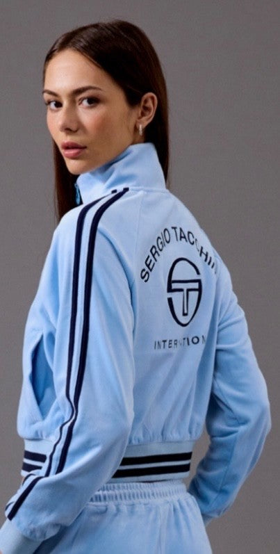 Women's Sergio Tacchini Carmella Velour Track Top Baltic Sea/Maritime Blue