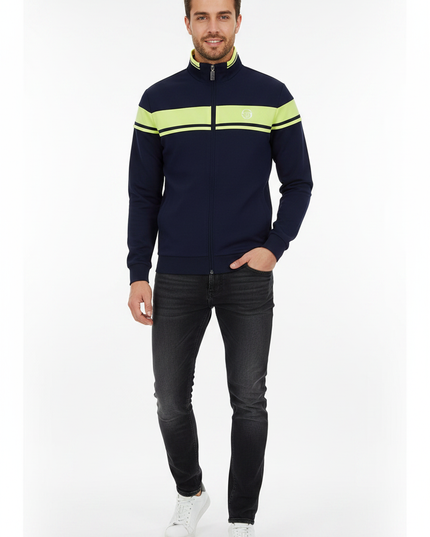Sergio Tacchini Damarindo Track Top Navy/Lime - Model Shot