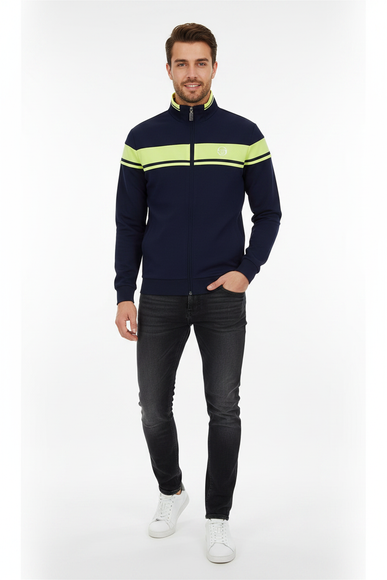 Sergio Tacchini Damarindo Track Top Navy/Lime - Model Shot