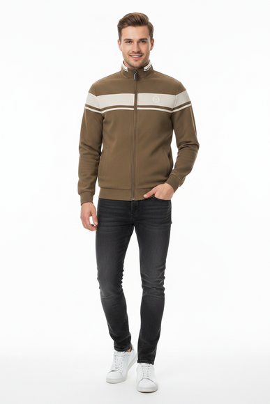 Sergio Tacchini Damarindo Track Top Olive/Cream - Model Shot