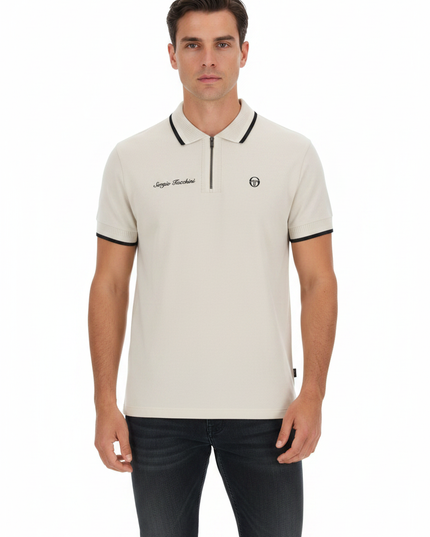 Sergio Tacchini Davide Zip Polo Peyote - Model Shot