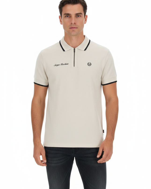 Sergio Tacchini Davide Zip Polo Peyote - Model Shot