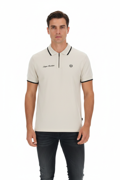 Sergio Tacchini Davide Zip Polo Peyote - Model Shot