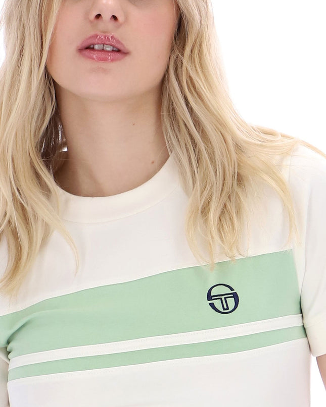 Womens Sergio Tacchini Miss Masters Tee Gardenia/Quiet Green