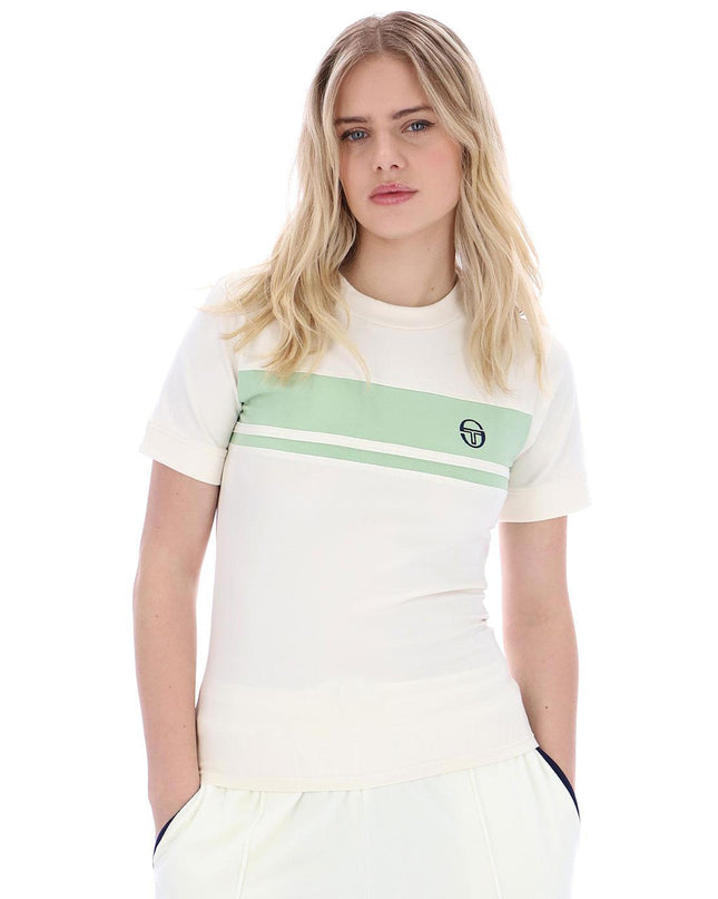 Womens Sergio Tacchini Miss Masters Tee Gardenia/Quiet Green