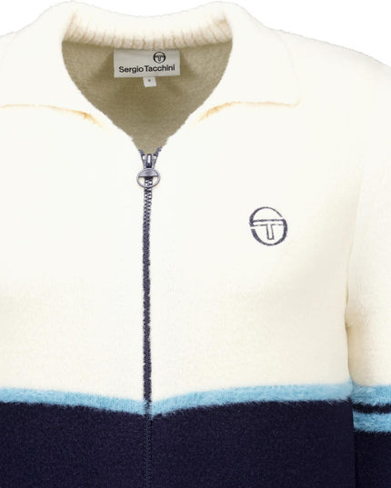 Sergio Tacchini Orion Brushed Knit Track Top Gardenia/Milky Blue - 595
