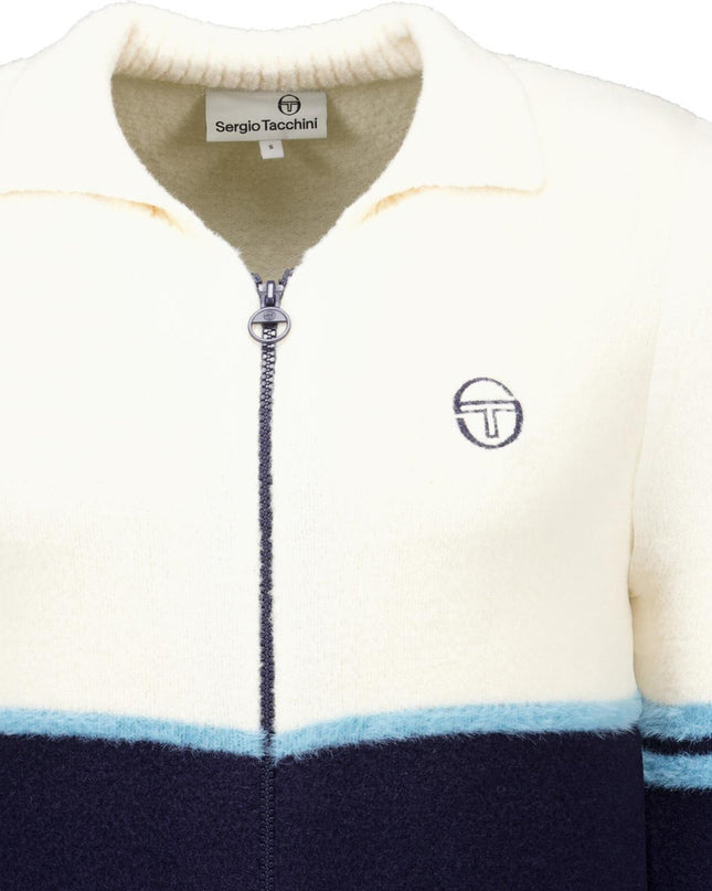 Sergio Tacchini Orion Brushed Knit Track Top Gardenia/Milky Blue - 595