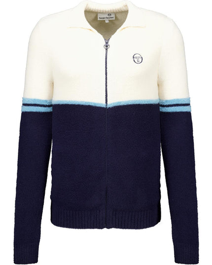 Sergio Tacchini Orion Brushed Knit Track Top Gardenia/Milky Blue - 595