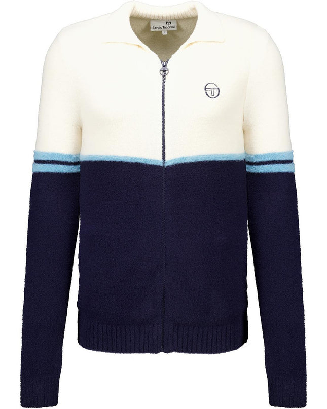 Sergio Tacchini Orion Brushed Knit Track Top Gardenia/Milky Blue - 595