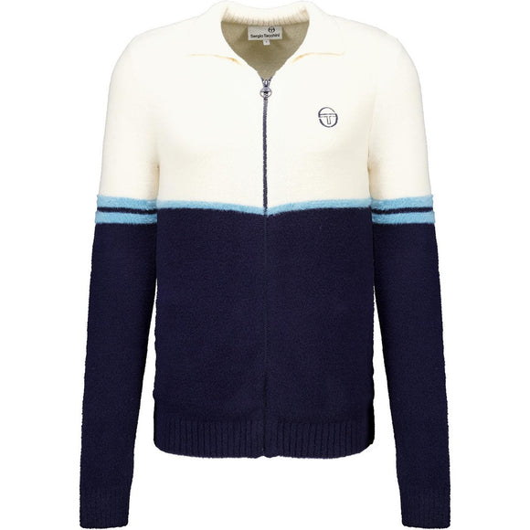 Sergio Tacchini Orion Brushed Knit Track Top Gardenia/Milky Blue - 595