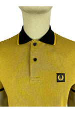 Load image into Gallery viewer, SKA &amp; SOUL Waffle Knit Polo SS/2533 Mustard - Raw Menswear
