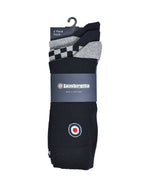 Carica l&#39;immagine nel visualizzatore di Gallery, Lambretta 3 Pack Checker Socks Grey/Navy - Raw Menswear
