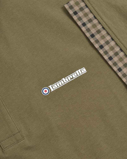 Lambretta Gingham Collar Polo Khaki 