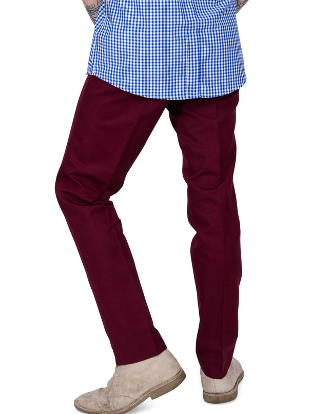 Relco Sta Prest Trousers Burgundy 
