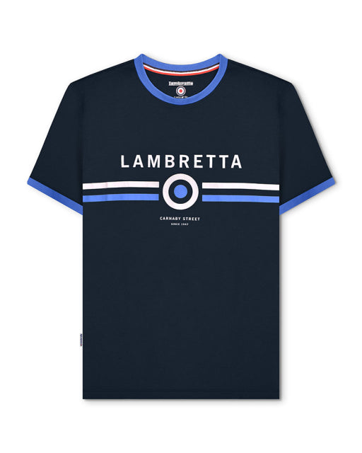 Lambretta Target Ringer Tee Navy - Raw Menswear