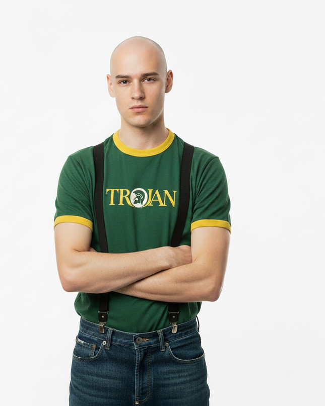 Tough ska guy in Trojan ringer tee