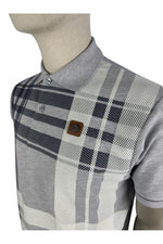 Load image into Gallery viewer, Trojan Oversize Check Panel Polo TR/8821 Marl Grey - Raw Menswear

