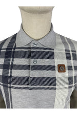 Load image into Gallery viewer, Trojan Oversize Check Panel Polo TR/8821 Marl Grey - Raw Menswear
