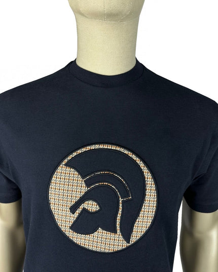 TROJAN Applique Jacquard Logo Tee TR/9091 Navy