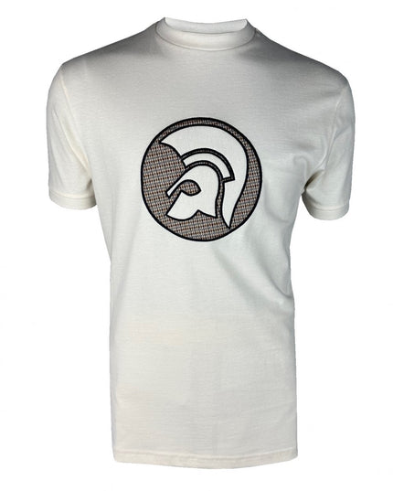 TROJAN Applique Jacquard Logo Tee TR/9091 Ecru