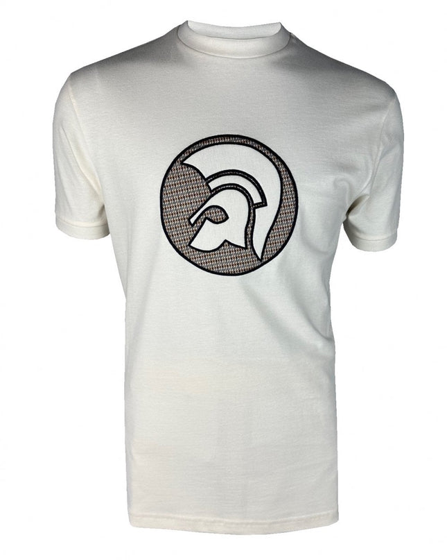 TROJAN Applique Jacquard Logo Tee TR/9091 Ecru