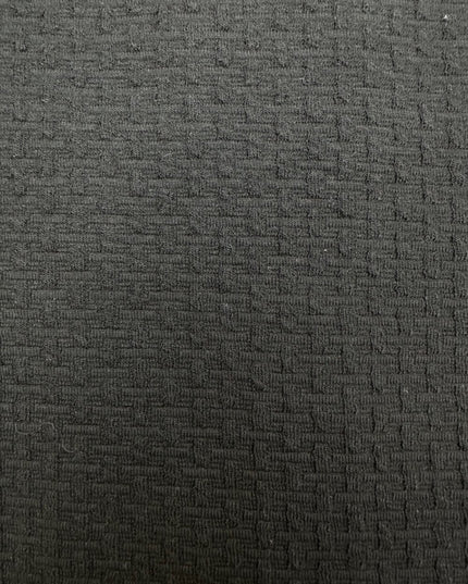 TROJAN Basket Knit Plain Panel Textured Polo TR/9032 Black - 030 Raw Menswear