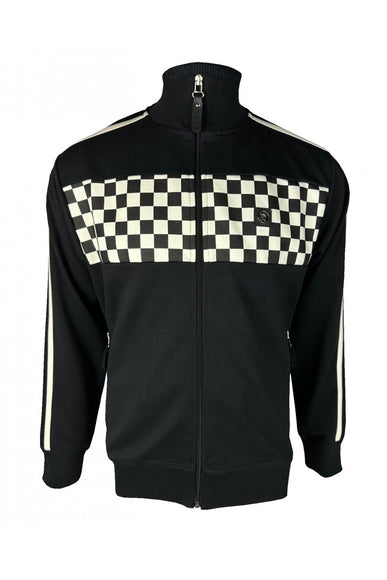 TROJAN Chequerboard Track Top TR/9054 Black - 531