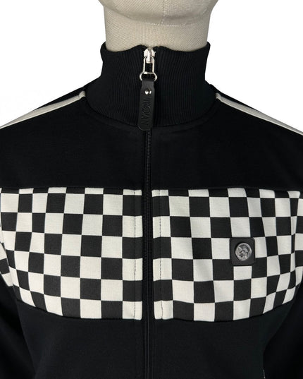 TROJAN Chequerboard Track Top TR/9054 Black - 531