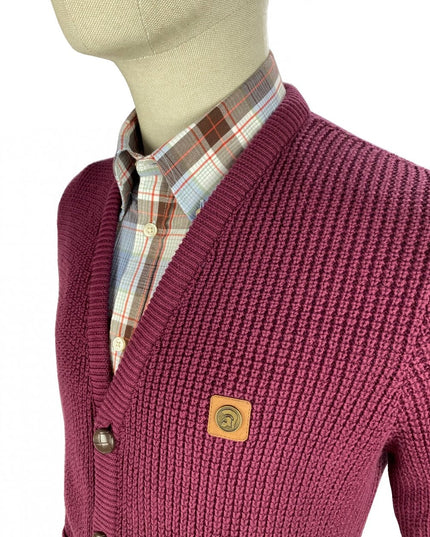 TROJAN Classic Waffle Cardigan TC/1020 Port