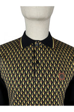 Load image into Gallery viewer, TROJAN Deco Panel Polo Long Sleeve TR/8920 Black - Raw Menswear
