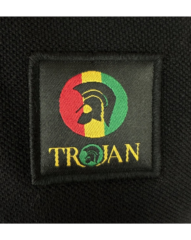TROJAN Flag Badge Pique Polo TR/9077 Black Rasta