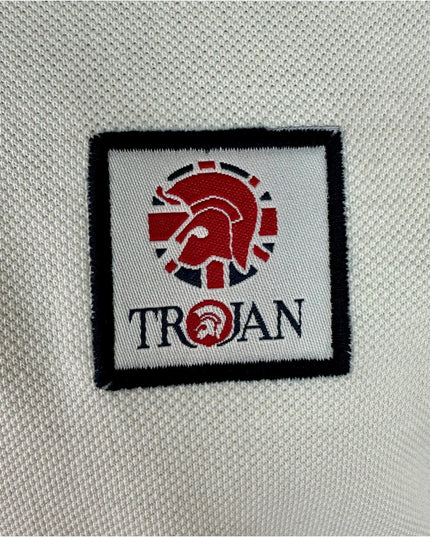 TROJAN Flag Badge Pique Polo TR/9077 Union Jack Ecru