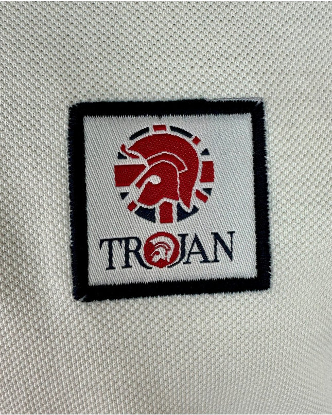 TROJAN Flag Badge Pique Polo TR/9077 Union Jack Ecru