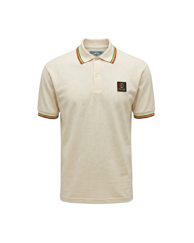 TROJAN Flag Badge Pique Polo TR/9121 in Cream