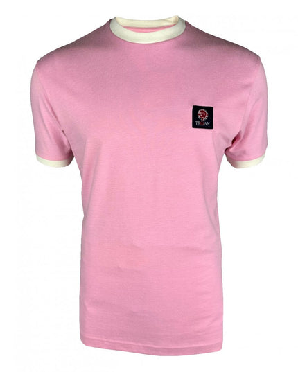 TROJAN Flag Badge Ringer Tee TR/9086 Pink