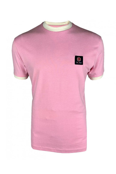TROJAN Flag Badge Ringer Tee TR/9086 Pink