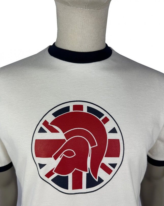 TROJAN Union Jack Flag Logo Tee TC/1046 Ecru