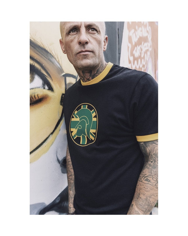 TROJAN Flag Logo Tee TC/1046 Jamaica Black - 189