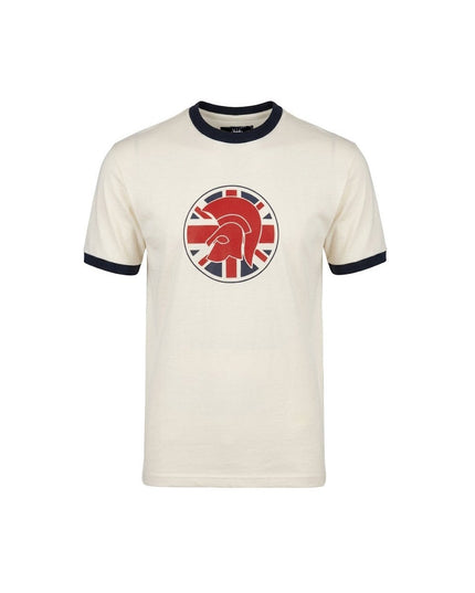 TROJAN flag logo tee TC/1046 Union Jack in Ecru 