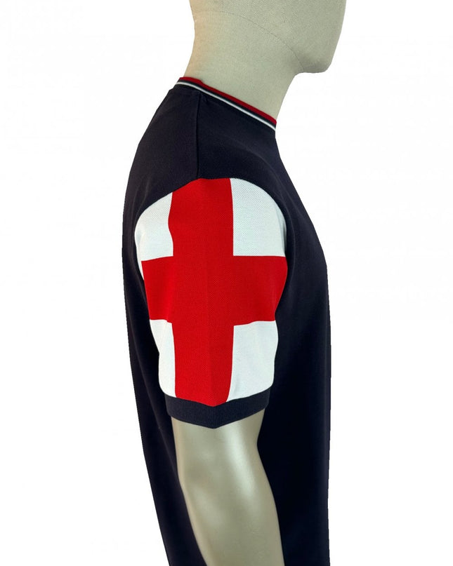 TROJAN England Flag Print Pique Tee TR/9088 T-Shirt Navy 