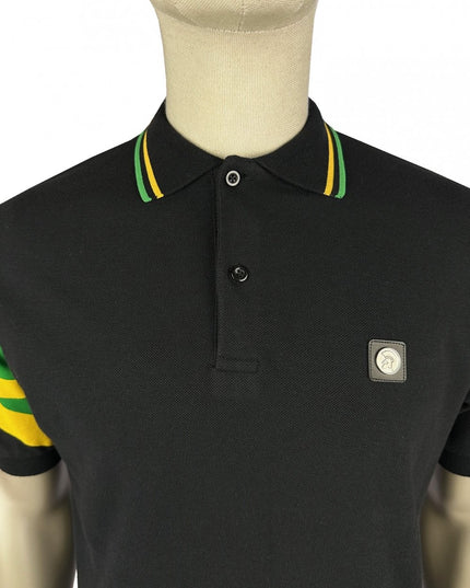 Trojan Flag Sleeve Pique Polo TR/9022 Black