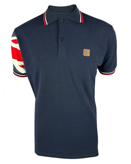 Trojan Flag Sleeve Pique Polo TR/9022 Navy 
