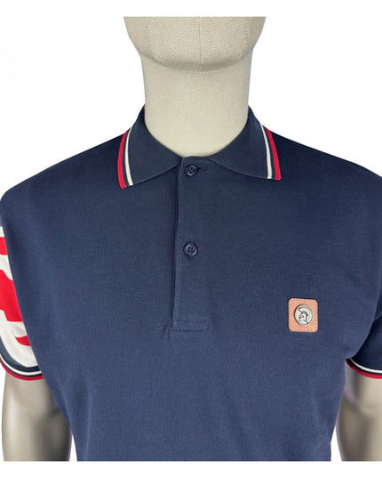 TROJAN Union Jack Flag Sleeve Pique Polo TR/9073 Navy